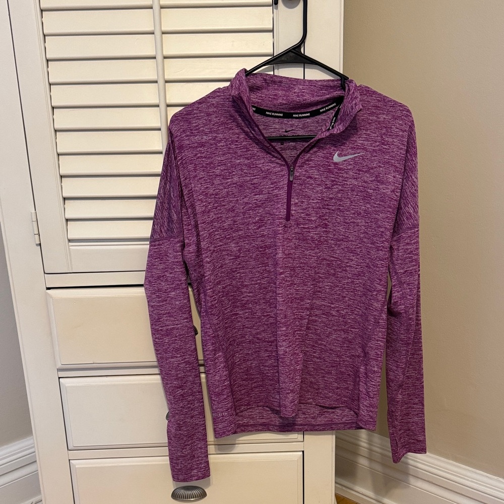 Nike Purple Heather Half-Zip Performance Top size small